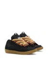 Lanvin Black Leather Curb Sneakers