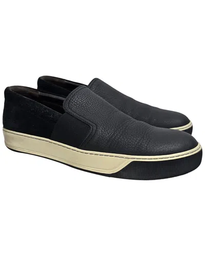 Pre-owned Lanvin Men's Leather Slip-on Sneaker (authentic Pre-loved)