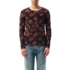 Lanvin Men's Leopard Jacq Raw Sweatshirter In Navy/org