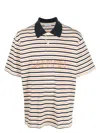 Lanvin Men's Logo Embroidered Striped Polo Shirt | Size Medium | Rmpl0010j005e23 Color Multiplecolors In Multiple Colors