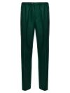 Lanvin Side-stripe Drawstring Cotton Trousers In Forest