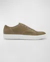 Lanvin Men's Matte Cap-toe Low-top Sneakers In Solitary