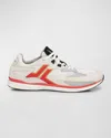 Lanvin Men's Meteor Colorblock Runner Sneakers In White/red