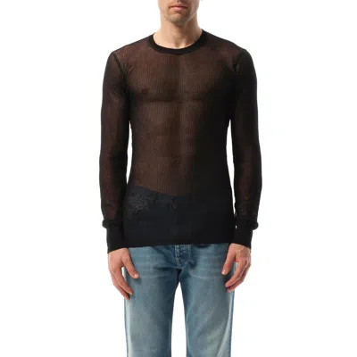 Lanvin Men's Net Stitch Sweatshirter In Black