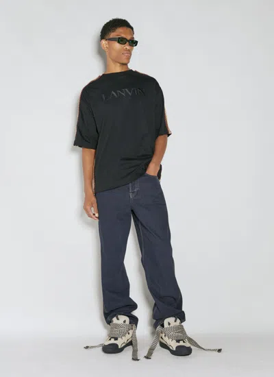 Lanvin Men Side Curb Oversized T-shirt In Black