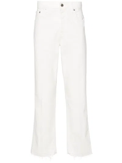 Lanvin Men's Straight 5 Pocket Trousers In White