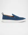 Lanvin Suede Slipper Navy Blue Color In 29 - Navy Blue