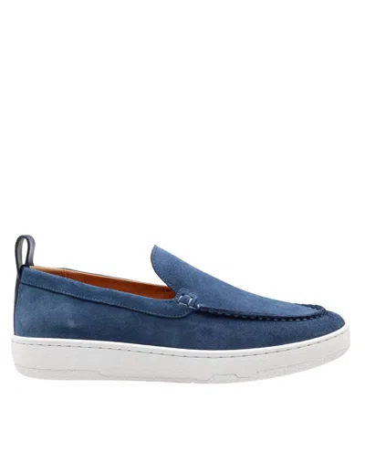 Lanvin Suede Slipper Navy Blue Color In Blue Navy