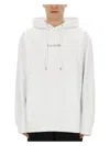 Lanvin Relaxed-fit Hooded Sweatshirt With Subtle Embroidery In White
