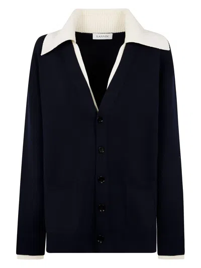 LANVIN MEN'S TWO-LAYER CARDIGAN