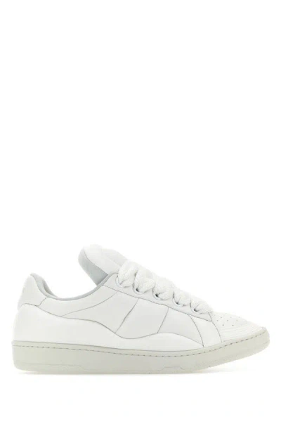 LANVIN LANVIN MEN WHITE NAPPA LEATHER CURB XL SNEAKERS