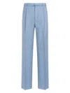 Lanvin Blue Fog Virgin Wool Leg Trousers In Blue