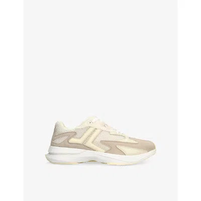 LANVIN MENS LANVIN JLA MESH AND SUEDE LOW-TOP TRAINERS