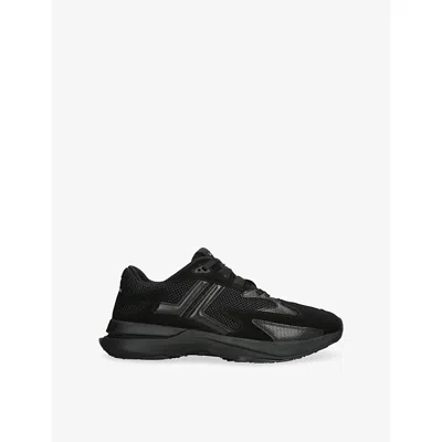 LANVIN MENS LANVIN JLA MESH AND SUEDE LOW-TOP TRAINERS