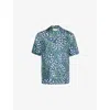 Lanvin Silk Shirt With Flower Print In Meleze