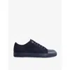 Lanvin Ddb1 Navy Black Leather Sneakers In Blue