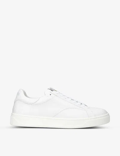 Lanvin Leather Low Top Sneakers With Contrasting Heel Counter In White