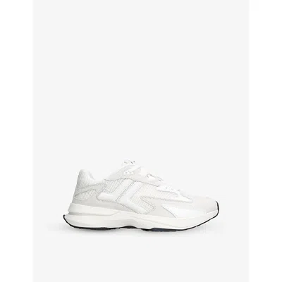 LANVIN MENS LANVIN JLA MESH AND SUEDE LOW-TOP TRAINERS