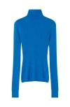 Lanvin Merino Wool And Silk Turtleneck Sweater In Blue