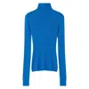 Lanvin Merino Wool And Silk Turtleneck Sweater In Blue