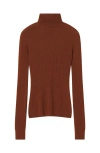 Lanvin Merino Wool And Silk Turtleneck Sweater In Brown