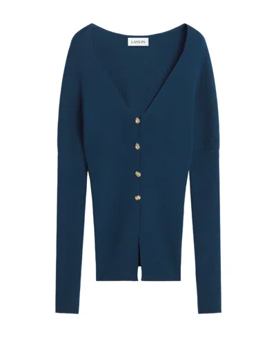 LANVIN LANVIN V-NECK BUTTONED LONG-SLEEVED CARDIGAN