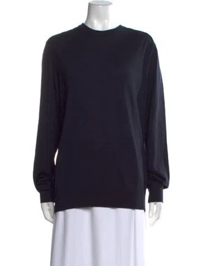 Pre-owned Lanvin Merino Wool Crew Neck Sweater In Black