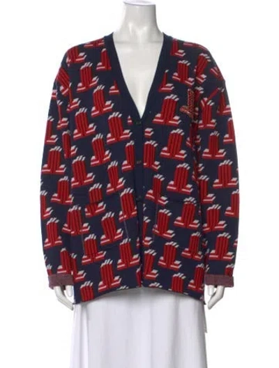 Pre-owned Lanvin Merino Wool Printed Sweater In Multi