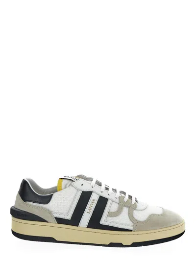 Lanvin Mesh Clay Low-top Sneakers In White And Black