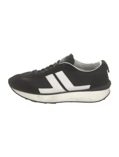 Pre-owned Lanvin Mesh Colorblock Pattern Athletic Sneakers In Black/white