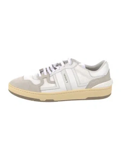Pre-owned Lanvin Mesh Colorblock Pattern Sneakers In White