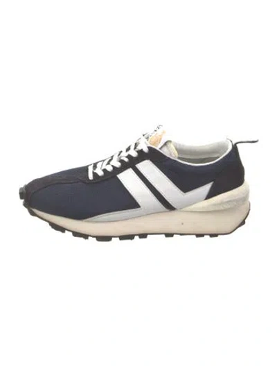 Pre-owned Lanvin Mesh Graphic Print Athletic Sneakers In Blue