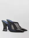 Lanvin Mesh Mule Pumps Pointed Toe Geometric Heel In Multi
