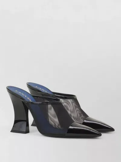 Lanvin Mesh Mule Pumps Pointed Toe Geometric Heel In Multi