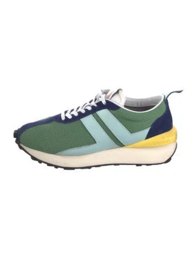 Pre-owned Lanvin Mesh Printed Athletic Sneakers In Blue