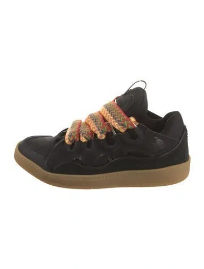 Pre-owned Lanvin Mesh Sneakers In Black