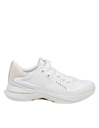 Lanvin Mesh Sneakers In White/white