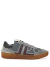Lanvin Mesh, Suede And Nappa Leather Sneaker In Gray