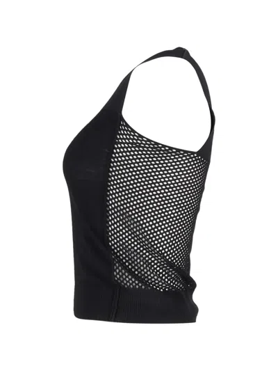 Pre-owned Lanvin Mesh Tank Top In Black