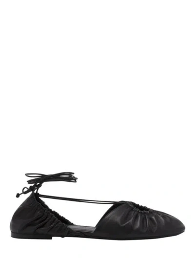 Lanvin Mesure Lace-up Leather Ballerina