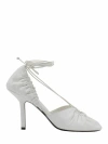 Lanvin Mesure Lace-up Leather Pumps In White