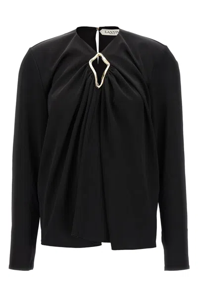 Lanvin Metallic Detail Blouse In Black