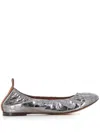 Lanvin La Ballerine En Cuir Effet Croco Pour Femme In Silver