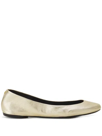 Lanvin Metallic-finish Leather Ballet Flats In Yellow