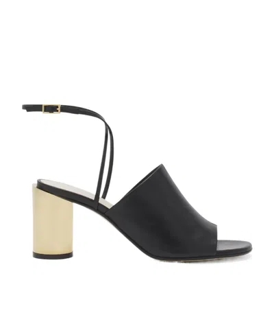 LANVIN LANVIN METALLIC-HEEL ANKLE STRAPPED SANDALS