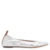 Lanvin Metallic Leather Ballerina Flats In Silver