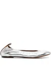 Lanvin Silver Leather Ballet Shoes In Gold