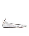 Lanvin Silver Leather Ballet Shoes In White