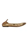 Lanvin Metallic Leather Ballet Flats In Gold