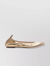 LANVIN METALLIC LEATHER BALLET FLATS WITH ROUND TOE